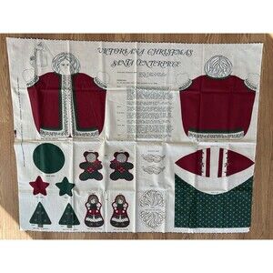 Vintage Victorian Christmas Santa Centerpiece Cut Out Pattern Cut & Sew Country